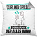 Curling-Spieler Kissen mit Füllung 40x40 Geschenk für Curling-Spieler Der Mann Der Alles Kann Geschenkidee zum Geburtstag (Grau) Grau Trendation