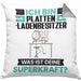 Plattenladenbesitzer Kissen mit Füllung 40x40 Geschenk für Plattenladenbesitzer Geburtstag Lustiger Spruch Was Ist Deine Superkraft (Grau) Grau Trendation