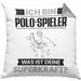 Polo-Spieler Kissen mit Füllung 40x40 Geschenk für Polo-Spieler Geburtstag Lustiger Spruch Was Ist Deine Superkraft (Grau) Grau Trendation