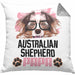 Australian Shepherd Papa Besitzer Kissen mit Füllung 40x40 Geschenk Lustiger Spruch Geschenkidee Australian Shepherd Liebhaber (Grau) Grau Trendation