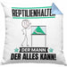 Reptilienhalter Kissen mit Füllung 40x40 Geschenk für Reptilienhalter Der Mann Der Alles Kann Geschenkidee zum Geburtstag (Grau) Blau Trendation