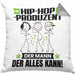 Hip-Hop-Produzent Kissen mit Füllung 40x40 Geschenk für Hip-Hop-Produzent Der Mann Der Alles Kann Geschenkidee zum Geburtstag (Grau) Grau Trendation
