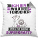 Wildtierforscher Kissen mit Füllung 40x40 Geschenk für Wildtierforscher Geburtstag Lustiger Spruch Was Ist Deine Superkraft (Grau) Grau Trendation