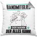 Bandmitglied Kissen mit Füllung 40x40 Geschenk für Bandmitglied Der Mann Der Alles Kann Geschenkidee zum Geburtstag (Grau) Grau Trendation