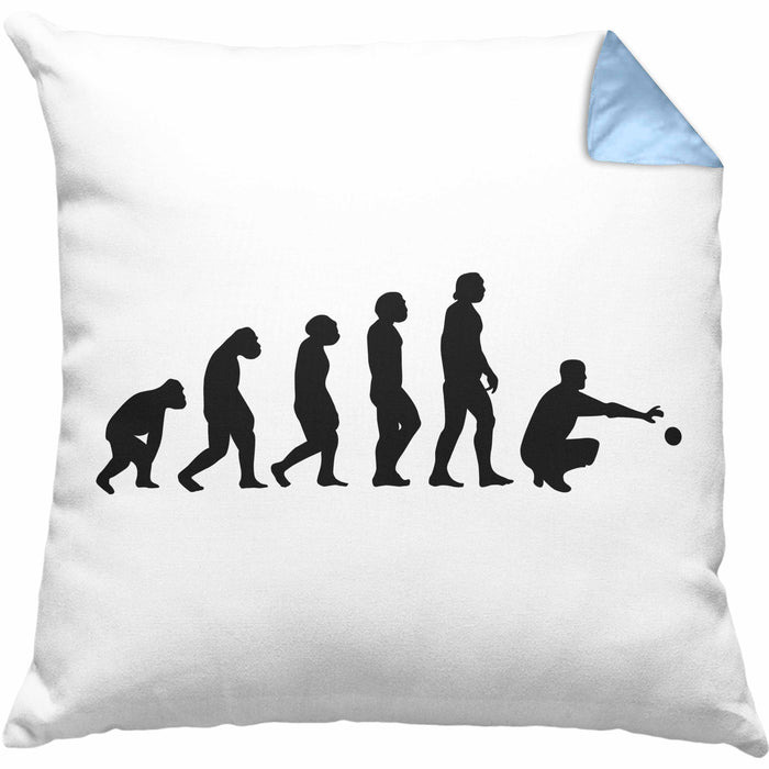 Boule Kissen mit Füllung 40x40 Geschenk Boule-Spieler Geschenkidee Spruch Boule Evolution Grafik (Grau) Blau Trendation