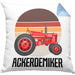 Ackerdemiker Kissen mit Füllung 40x40 Geschenk für Landwirt Geschenkidee Bauer Landwirtin Bauernhof Acker (Grau) Blau Trendation
