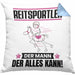 Reitsportler Kissen mit Füllung 40x40 Geschenk für Reitsportler Der Mann Der Alles Kann Geschenkidee zum Geburtstag (Grau) Blau Trendation