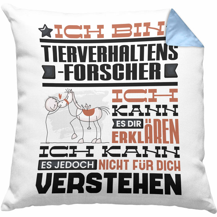 Tierverhaltensforscher Geschenk Kaffee-Kissen mit Füllung 40x40 Geschenkidee für Tierverhaltensforscher Ich Bin Tierverhaltensforscher Ich Kann Es Dir Erklären Jedoch Nicht Für Dich Verstehen Spruch Lustig (Grau) Blau Trendation