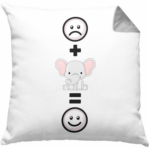 Elefanten Kissen mit Füllung 40x40 Geschenk für Elephanten Liebhaber :( + Elefanten = :) Lustige Geschenkidee Geburtstag (Grau) Grau Trendation