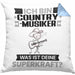 Country-Musiker Kissen mit Füllung 40x40 Geschenk für Country-Musiker Geburtstag Lustiger Spruch Was Ist Deine Superkraft (Grau) Blau Trendation