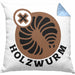 Holzwurm Kreissäge Kissen mit Füllung 40x40 Geschenk Holzarbeiter Geschenkidee Schreiner (Grau) Blau Trendation