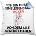 Boxer Geschenk Kissen mit Füllung 40x40 Lustige Geschenkidee Geburtstag für Boxer Ich Bin Dieser Legendäre Boxer Von Dem Alle Geredet Haben (Grau) Blau Trendation