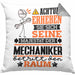 Mechaniker Geschenk Kissen mit Füllung 40x40 Lustiger Spruch Erheben Sie Sich Der Mechaniker Betritt den Raum (Grau) Grau Trendation