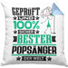 Popsänger Geschenk Lustiger Spruch für Popsänger Geschenkidee Bester Popsänger Der WeltKissen mit Füllung 40x40 (Grau) Blau Trendation