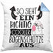 Bogenschütze Kissen mit Füllung 40x40 Geschenk So Sieht Ein Richtig Cooler Bogenschütze Aus Geschenkidee Spruch Lustig (Grau) Blau Trendation