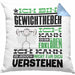 Gewichtheber Geschenk Kaffee-Kissen mit Füllung 40x40 Geschenkidee für Gewichtheber Ich Bin Gewichtheber Ich Kann Es Dir Erklären Jedoch Nicht Für Dich Verstehen Spruch Lustig (Grau) Blau Trendation