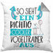 Vogeltrainer Kissen mit Füllung 40x40 So Sieht Ein Richtig Cooler Vogeltrainer Aus Geschenk Lustiger Spruch Geschenkidee (Grau) Grau Trendation