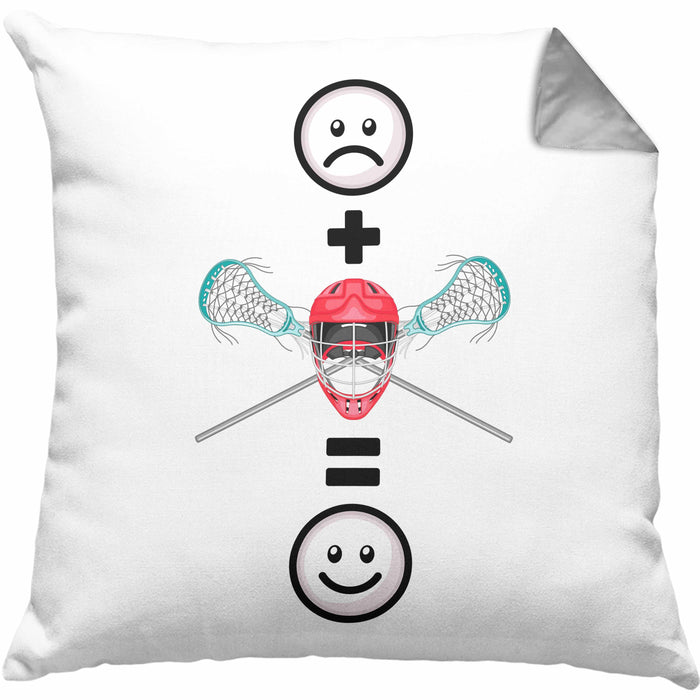 Lacrosse Kissen mit Füllung 40x40 Geschenk für Lacrosse-Spieler Lustige Geschenkidee :( + Lacrosse = :) Geburtstag (Grau) Grau Trendation