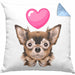 Chihuhahua Besitzer Kissen mit Füllung 40x40 Geschenk Chihuhahua Besitzer Geschenkidee Frauchen Herrchen (Grau) Blau Trendation