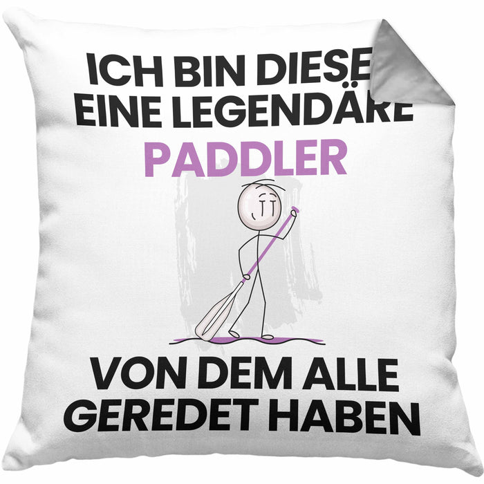Paddler Geschenk Kissen mit Füllung 40x40 Lustige Geschenkidee Geburtstag für Paddler Ich Bin Dieser Legendäre Paddler Von Dem Alle Geredet Haben (Grau) Grau Trendation