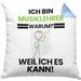 Musiklehrer Geschenk Kissen mit Füllung 40x40 Lustiger Spruch Ich Bin Musiklehrer Warum Weil Ich Es Kann Geschenkidee Bester Musiklehrer Geburtstag (Grau) Blau Trendation