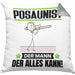 Posaunist Kissen mit Füllung 40x40 Geschenk für Posaunist Der Mann Der Alles Kann Geschenkidee zum Geburtstag (Grau) Grau Trendation