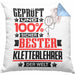 Kletterlehrer Geschenk Lustiger Spruch für Kletterlehrer Geschenkidee Bester Kletterlehrer Der WeltKissen mit Füllung 40x40 (Grau) Blau Trendation