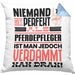 Pferdepfleger Geschenk Kissen mit Füllung 40x40 Lustige Geschenkidee für Pferdepfleger Geburtstag Niemand Ist Perfekt Aber Als Pferdepfleger Ist Man Nah Dran (Grau) Blau Trendation