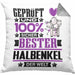 Halbenkel Geschenk Lustiger Spruch für Halbenkel Geschenkidee Bester Halbenkel Der WeltKissen mit Füllung 40x40 (Grau) Grau Trendation