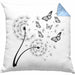 Schmetterling Kissen mit Füllung 40x40 Grafik Geschenkidee Pusteblume (Grau) Blau Trendation