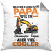 Baggerfahrer Papa Kissen mit Füllung 40x40 Geschenk Baggerfahrender Papa Wie Ein Normaler Papa Aber Viel Cooler Geschenkidee Vatertag Baustelle (Grau) Grau Trendation