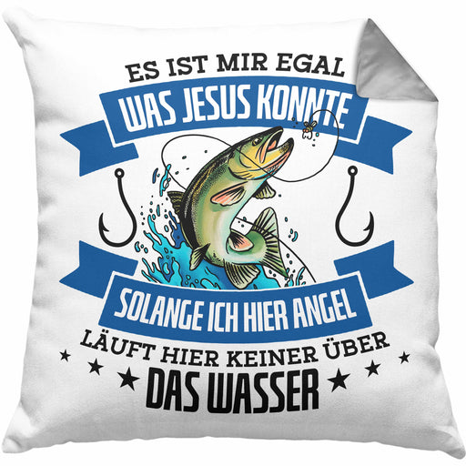 Lustige Kissen mit Füllung 40x40 für Angler Lustiger Spruch Geschenkidee (Grau) Grau Trendation