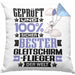 Gleitschirmflieger Geschenk Lustiger Spruch für Gleitschirmflieger Geschenkidee Bester Gleitschirmflieger Der WeltKissen mit Füllung 40x40 (Grau) Blau Trendation