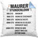 Maurer Kissen mit Füllung 40x40 Geschenk Mit Spruch Maurer Geschenkidee Lustig Männer Stundenlohn (Grau) Blau Trendation