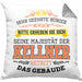Kellner Kissen mit Füllung 40x40 Geschenk für Kellner Gastro Geschenke Geschenkidee (Grau) Grau Trendation
