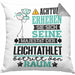 Leichtathlet Geschenk Kissen mit Füllung 40x40 Lustiger Spruch Erheben Sie Sich Der Leichtathlet Betritt den Raum (Grau) Grau Trendation