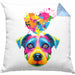 Jack Russell Herz Farbe Besitzer Kissen mit Füllung 40x40 Geschenk Lustiger Spruch Geschenkidee Jack Russell Liebhaber (Grau) Blau Trendation