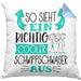 Schwippschwager Kissen mit Füllung 40x40 Geschenk So Sieht Ein RIchtig Cooler Schwippschwager Aus Geschenkidee Lustiger Spruch Geburtstag (Grau) Blau Trendation