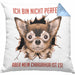 Chihuhahua Besitzer Kissen mit Füllung 40x40 Geschenk Geschenkidee Frauchen Herrchen Ich Bin Nicht Perfekt Aber Mein Chihuaha Ist Es (Grau) Blau Trendation