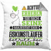 Eiskunstläufer Geschenk Kissen mit Füllung 40x40 Lustiger Spruch Erheben Sie Sich Der Eiskunstläufer Betritt den Raum (Grau) Grau Trendation