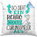 Curlingspieler Kissen mit Füllung 40x40 Geschenk So Sieht Ein RIchtig Cooler Curlingspieler Aus Geschenkidee Lustiger Spruch Geburtstag Curling Spieler (Grau) Blau Trendation
