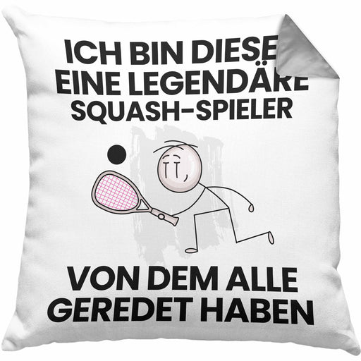 Squash-Spieler Geschenk Kissen mit Füllung 40x40 Lustige Geschenkidee Geburtstag für Squash-Spieler Ich Bin Dieser Legendäre Squash-Spieler Von Dem Alle Geredet Haben (Grau) Grau Trendation