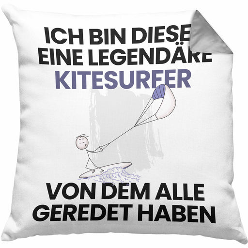 Kitesurfer Geschenk Kissen mit Füllung 40x40 Lustige Geschenkidee Geburtstag für Kitesurfer Ich Bin Dieser Legendäre Kitesurfer Von Dem Alle Geredet Haben (Grau) Grau Trendation