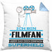 Filmfan Geschenk Kissen mit Füllung 40x40 Ich Bin Filmfan Aber Sag Doch Einfach Superheld Lustige Geschenkdiee für Filmfan (Grau) Blau Trendation