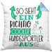 Hundesportler Kissen mit Füllung 40x40 So Sieht Ein Richtig Cooler Hundesportler Aus Geschenk Lustiger Spruch Geschenkidee (Grau) Blau Trendation