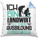 Landwirt Ausbildung Kissen mit Füllung 40x40 Geschenk Ich Bin Landwirt In Der Ausbildung Ich Darf Das Geschenkidee Spruch (Grau) Blau Trendation