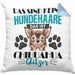 Chihuhahua Besitzer Kissen mit Füllung 40x40 Geschenk Das Ist Chihuhahua Glitzer Hundehaare Geschenkidee Frauchen Herrchen (Grau) Blau Trendation