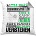 Schwimmsportler Geschenk Kaffee-Kissen mit Füllung 40x40 Geschenkidee für Schwimmsportler Ich Bin Schwimmsportler Ich Kann Es Dir Erklären Jedoch Nicht Für Dich Verstehen Spruch Lustig (Grau) Grau Trendation