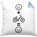 E-bike Kissen mit Füllung 40x40 Geschenk für E-Bike fahrer Geburtstag Lustige Geschenkidee :( + E-Bike = :) (Grau) Blau Trendation