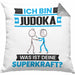 Judoka Kissen mit Füllung 40x40 Geschenk für Judoka Geburtstag Lustiger Spruch Was Ist Deine Superkraft (Grau) Grau Trendation